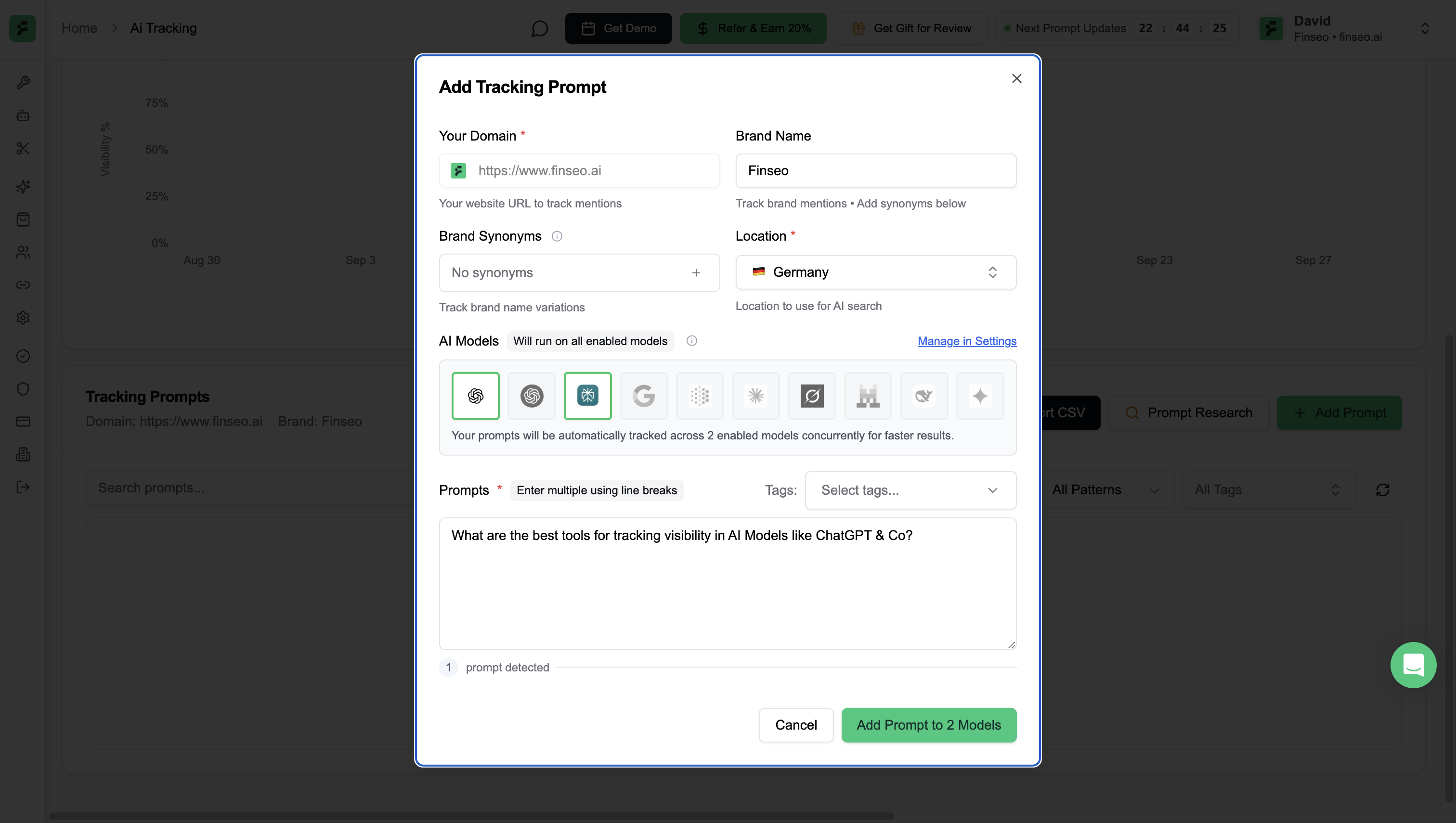 Add Prompts Interface