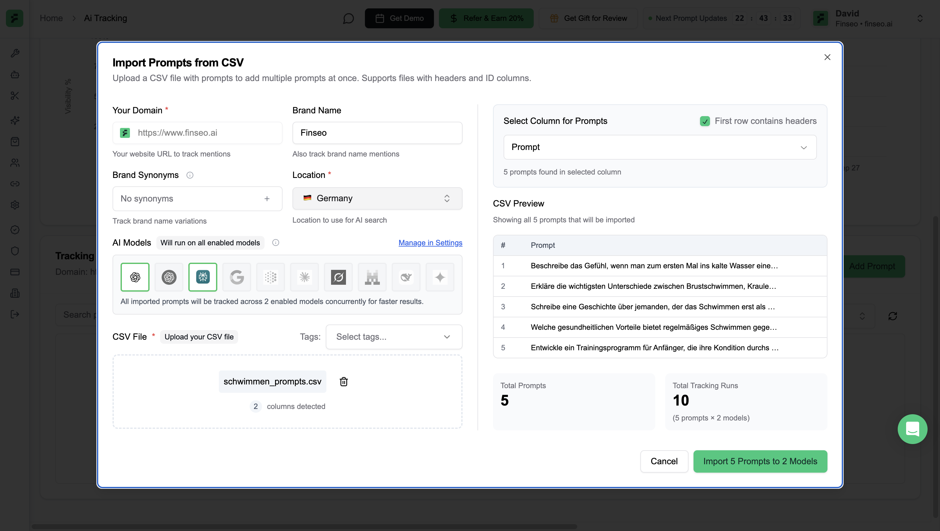 CSV Upload Interface